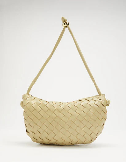 Sage green woven handbag