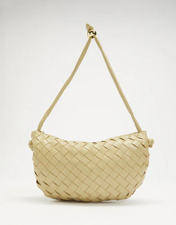 Sage green woven handbag
