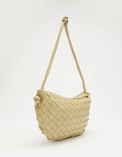Sage green woven handbag