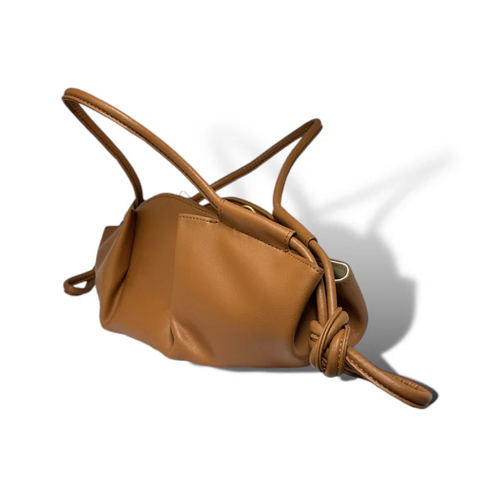 Oval leather shoulder bag / underarm bag