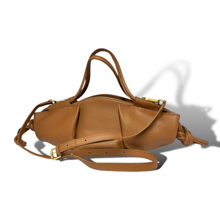 Oval leather shoulder bag / underarm bag
