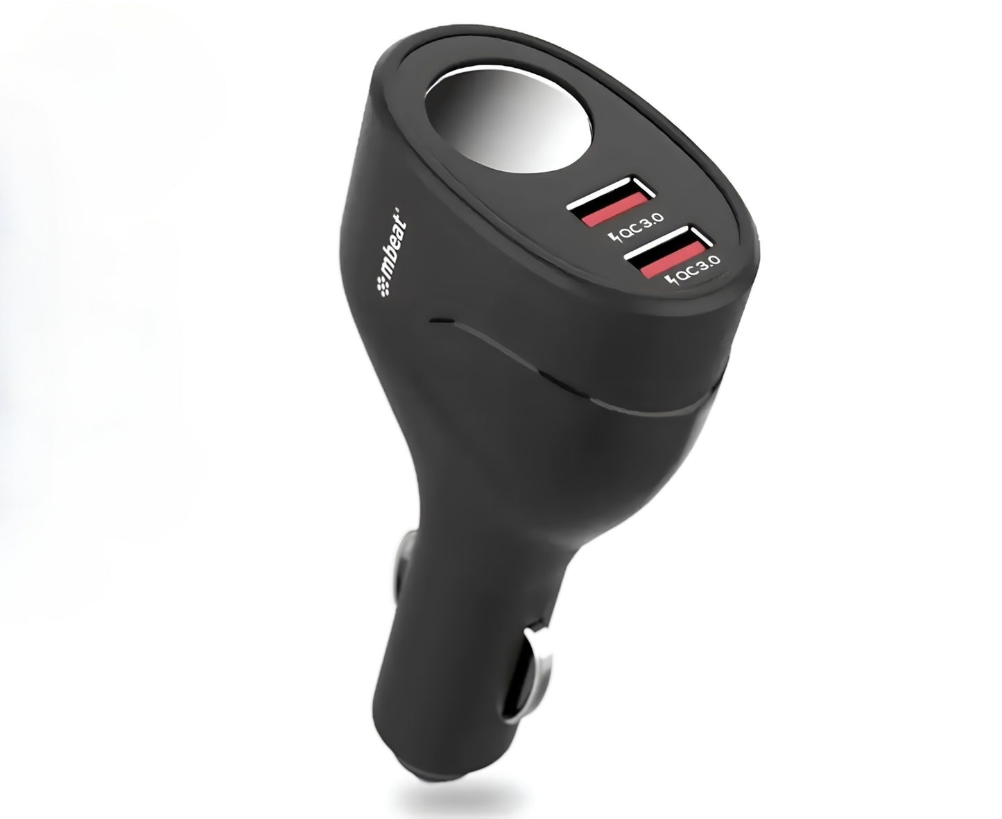 Dual Port USB Quick Car Charger W/ Cigar Lighter Socket