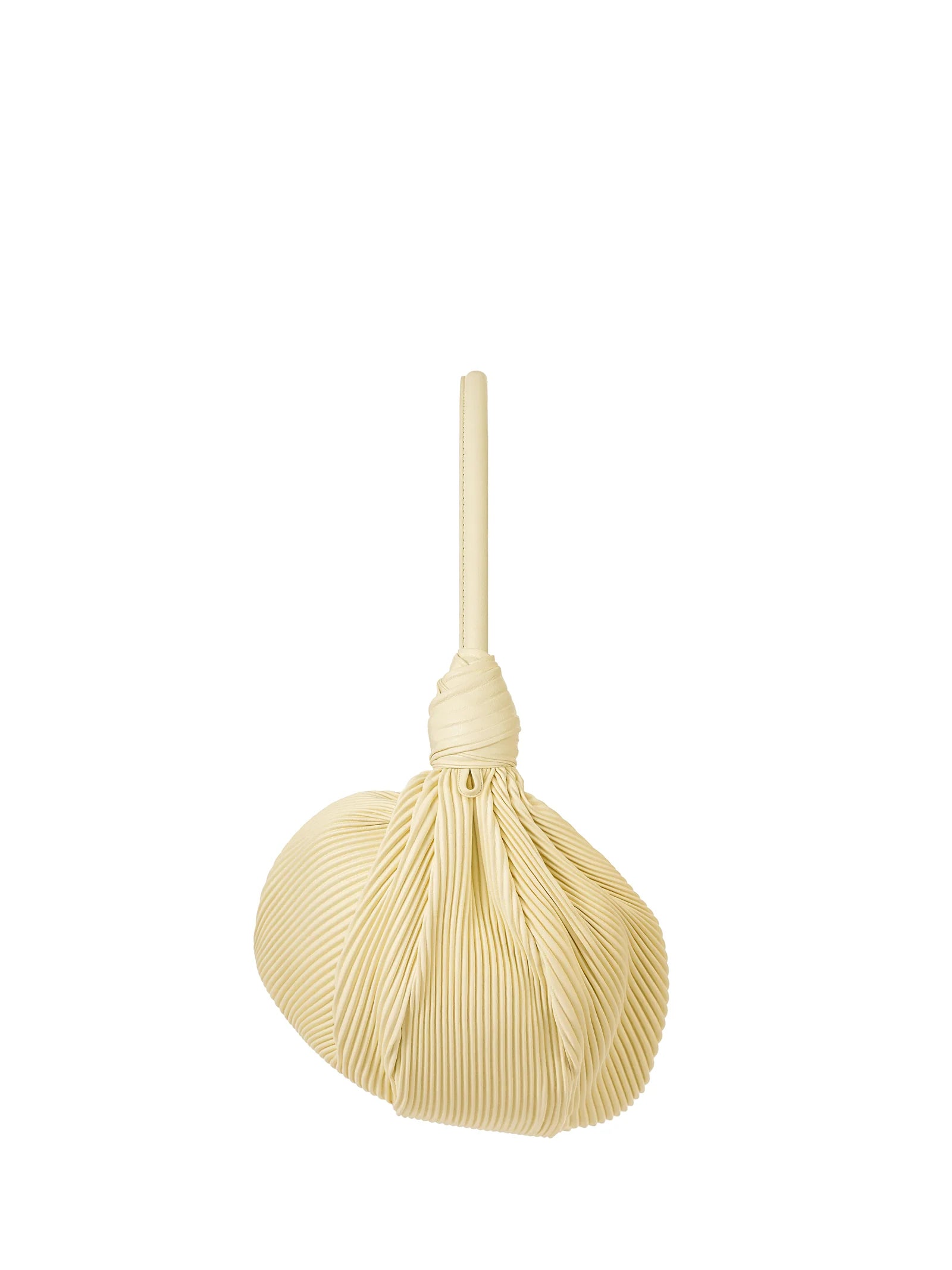 Fresh, pale yellow, pleated single-shoulder underarm bag