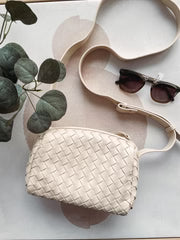 Ivory woven crossbody bag