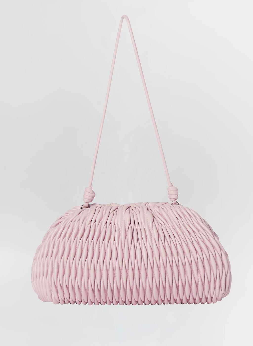 Pink Woven Shoulder Clutch