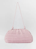 Pink Woven Shoulder Clutch