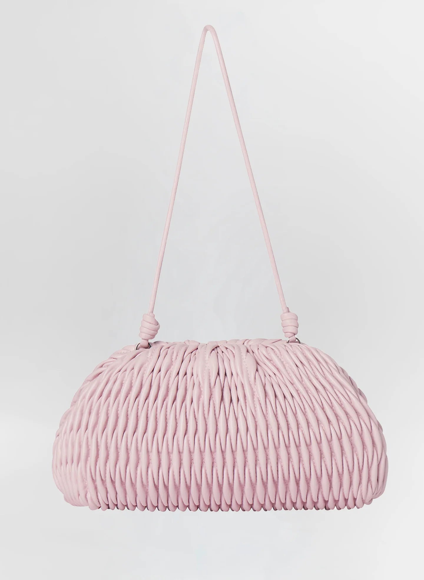 Pink Woven Shoulder Clutch