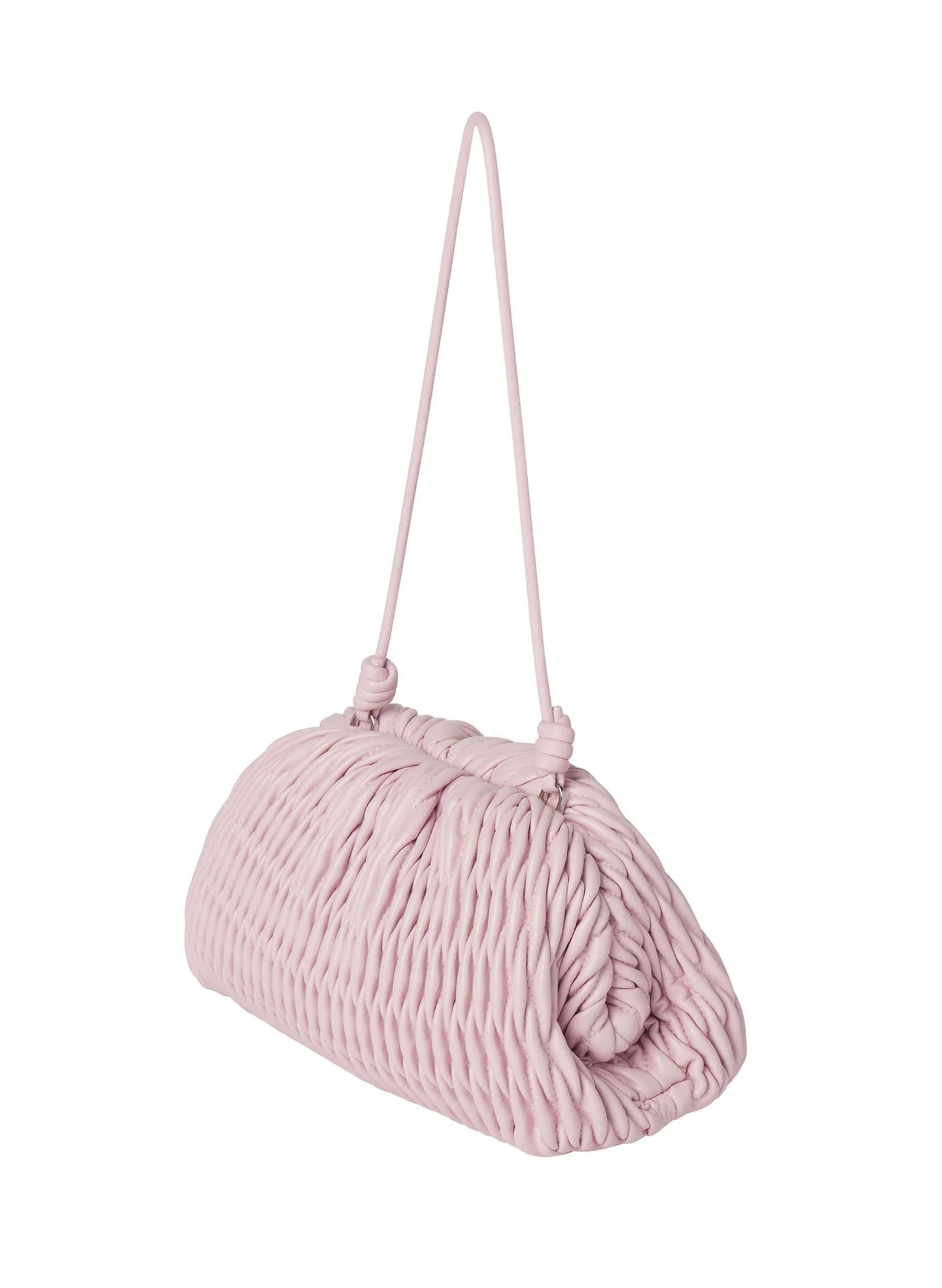 Pink Woven Shoulder Clutch