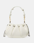 Smooth Leather Drawstring Bucket Crossbody Bag