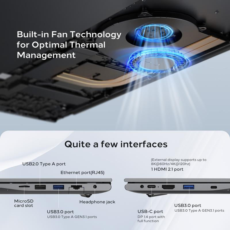 OTVOC Laptops with 16GB DDR5 RAM, 1TB M.2 Pcie3.0 Nvme SSD, Intel N95 1.7Ghz Base Frequency(3.4Ghz Max Turbo), 16" FHD IPS, 1920X1200,Usb-A X3, RJ45 X1, USB-C X1, Windows 11 College Laptop Gaming New Computer