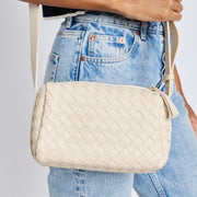 Ivory woven crossbody bag