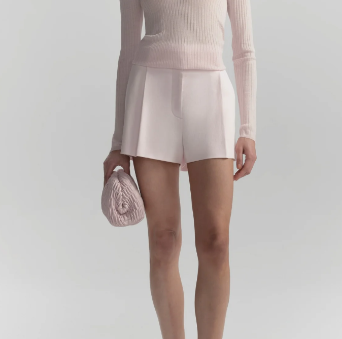 Pink Woven Shoulder Clutch