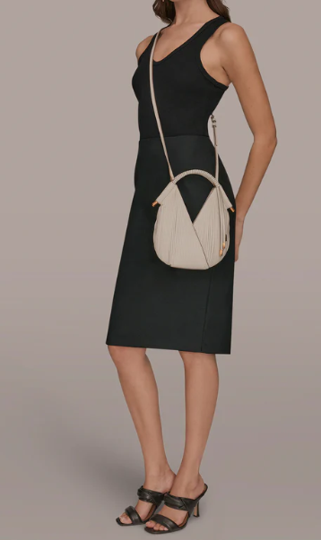 Laser-cut leather mini crossbody bag