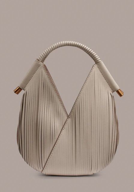 Laser-cut leather mini crossbody bag