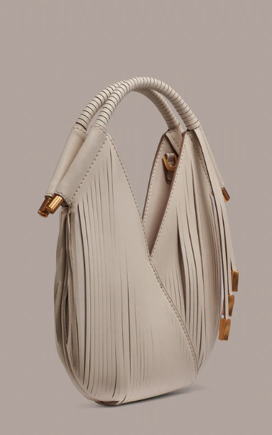 Laser-cut leather mini crossbody bag
